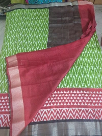 Chiniya With Ikkat Print - green