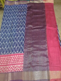 Chiniya With Ikkat Print - Blue
