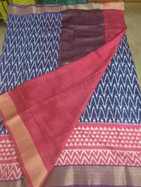 Chiniya With Ikkat Print - Blue