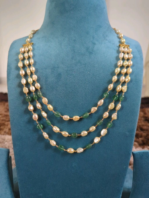 Real Pearls With Real Rubys - green