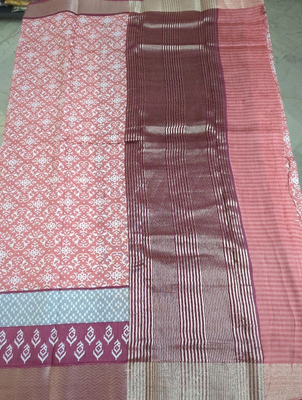 Chiniya With Ikkat Print - Sundown