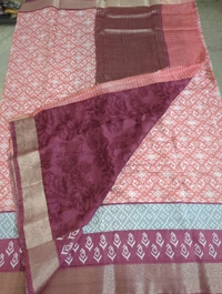 Chiniya With Ikkat Print - Sundown