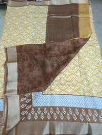 Chiniya With Ikkat Print - Gold