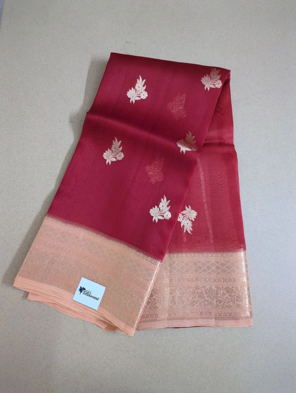 Pure Handloom Organza - Red