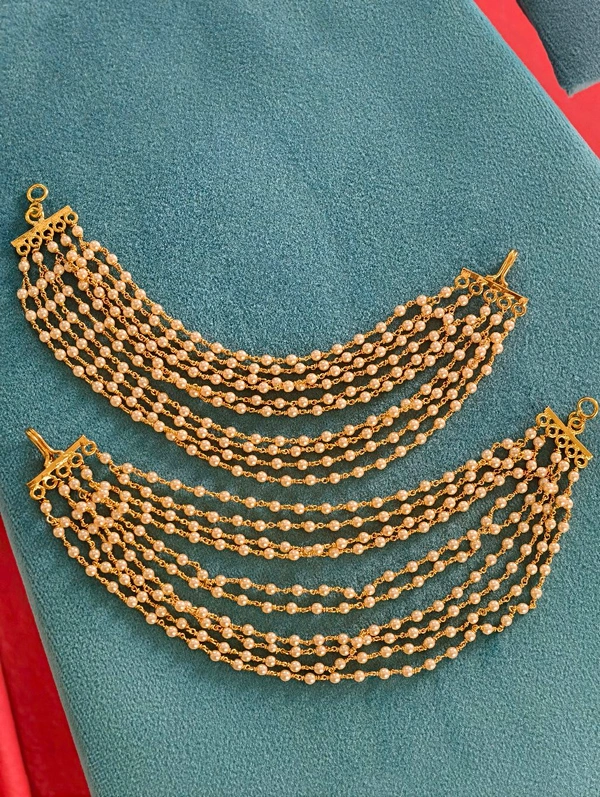 Ear Chains With Real Swarovski Pearls - 10-12 Working Days