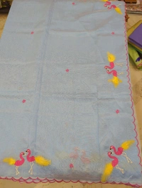 Pure Mangalagiri Pattu With Feather Work - perelous 11