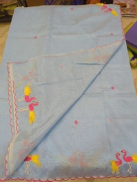 Pure Mangalagiri Pattu With Feather Work - perelous 11