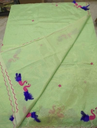 Pure Mangalagiri Pattu With Feather Work - mint 30