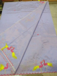 Pure Mangalagiri Pattu With Feather Work - lavender 38