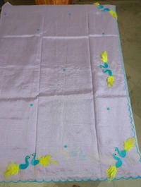 Pure Mangalagiri Pattu With Feather Work - lavender 44