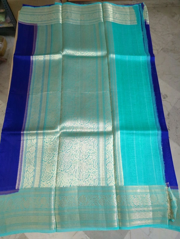 Pure Handloom Organza - Blue