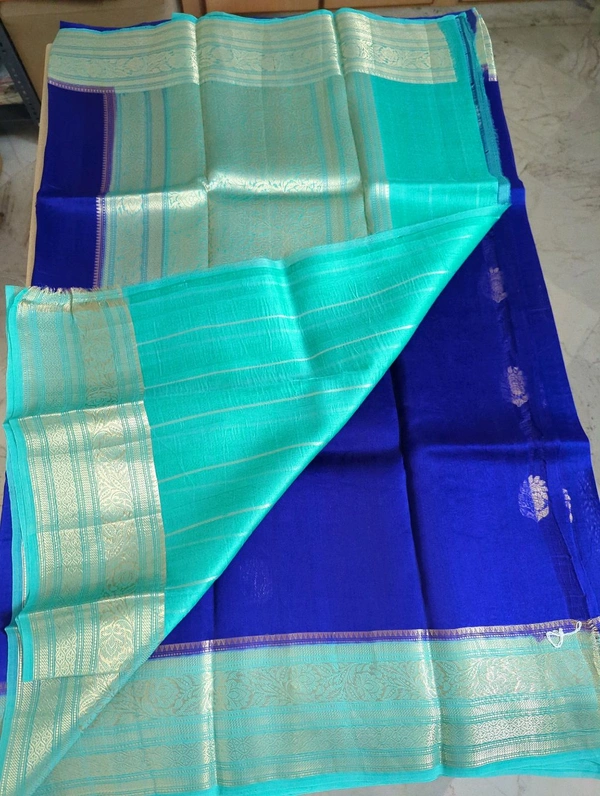 Pure Handloom Organza - Blue