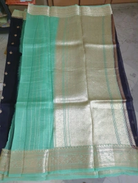 Pure Handloom Organza - deep navy blue