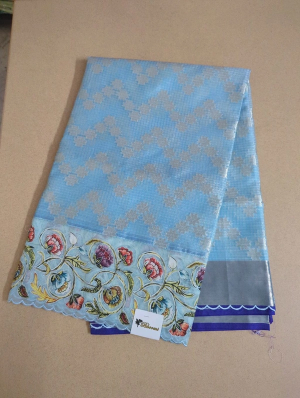Designer Silk Kota - aqua blue