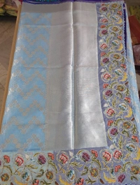 Designer Silk Kota - aqua blue
