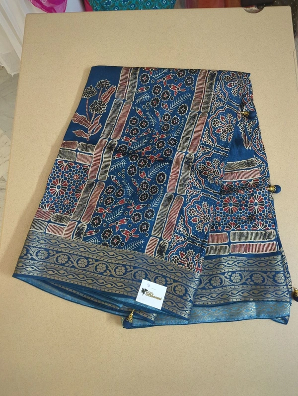 Pure Dola Ajarakh Print - blue 2