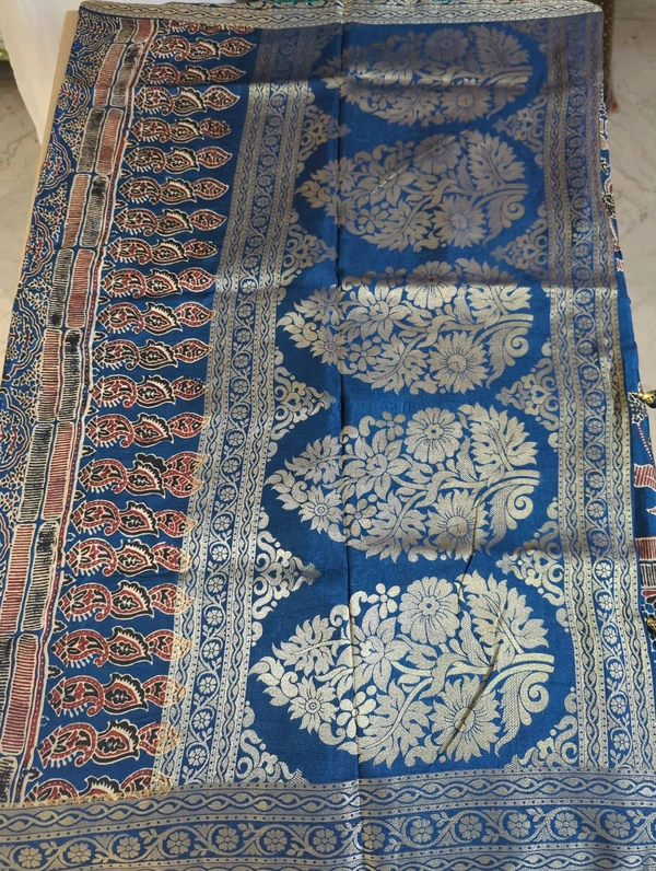 Pure Dola Ajarakh Print - blue 2