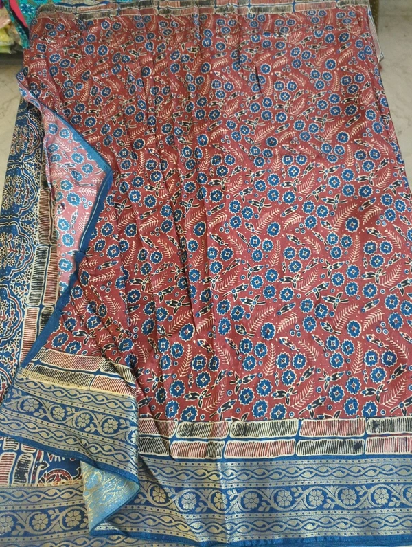 Pure Dola Ajarakh Print - blue 2