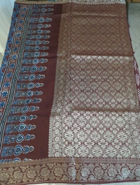 Pure Dola Ajarakh Print - maroon 3