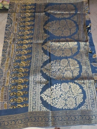 Pure Dola Ajarakh Print - marine blue 4
