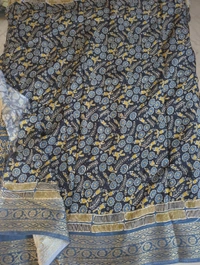 Pure Dola Ajarakh Print - marine blue 4
