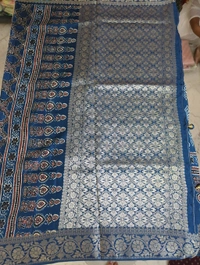 Pure Dola Ajarakh Print - marine blue 7