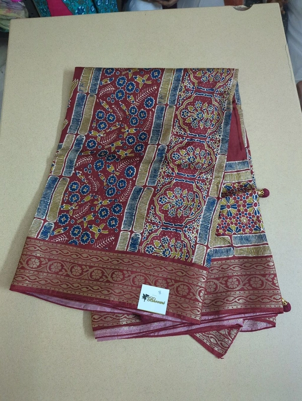 Pure Dola Ajarakh Print - red 8
