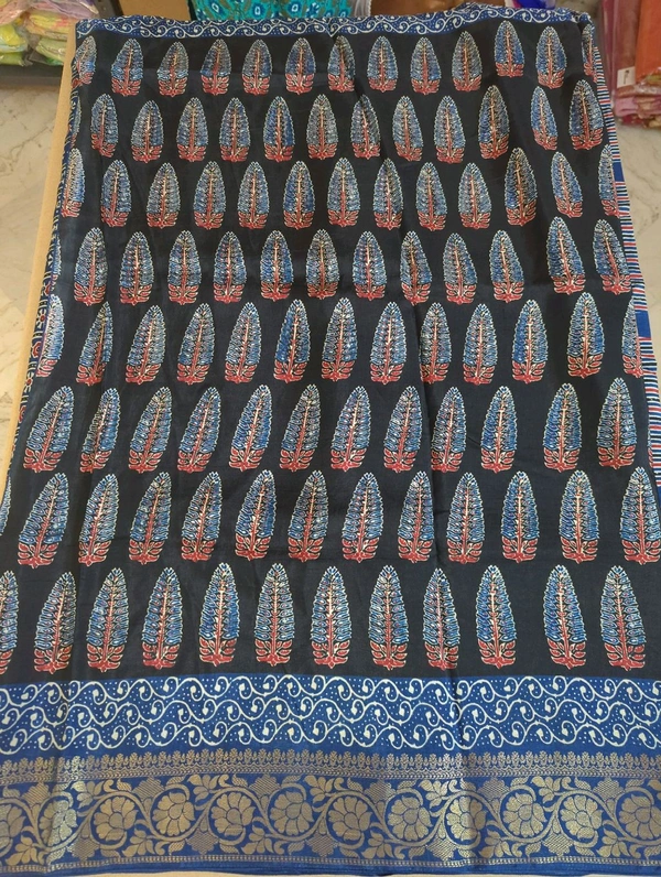 Pure Dola Ajarakh Print - blue 12