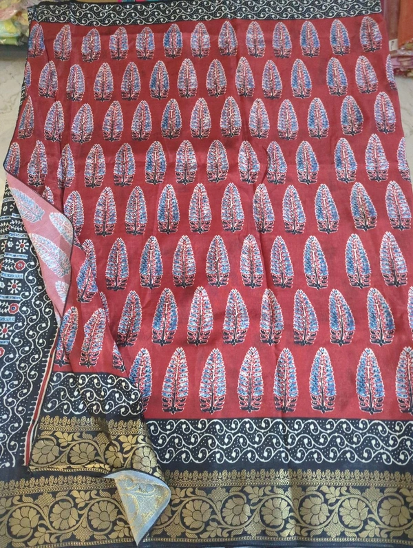 Pure Dola Ajarakh Print - black 13