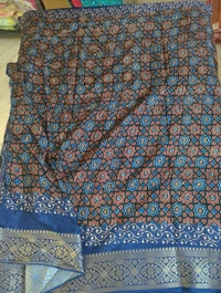 Pure Dola Ajarakh Print - navy blue 14