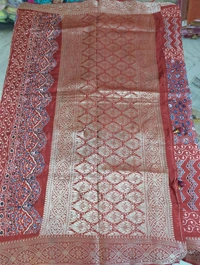Pure Dola Ajarakh Print - red 18