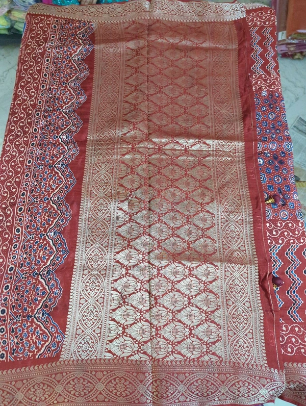 Pure Dola Ajarakh Print - red 18