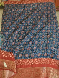 Pure Dola Ajarakh Print - red 18