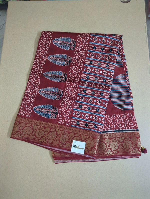 Pure Dola Ajarakh Print - red 19