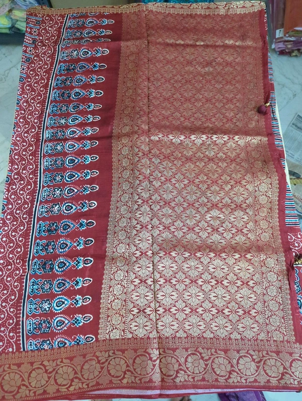 Pure Dola Ajarakh Print - red 19