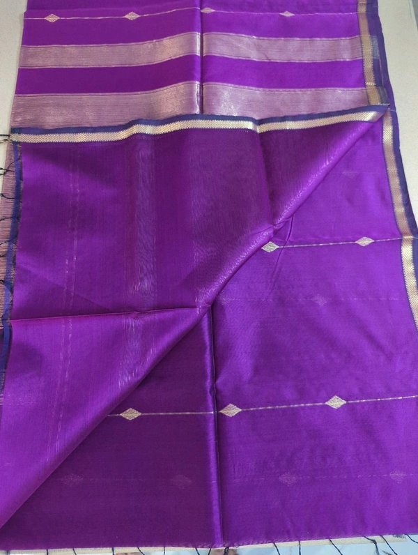 Pure Handloom Maheswari - Purple
