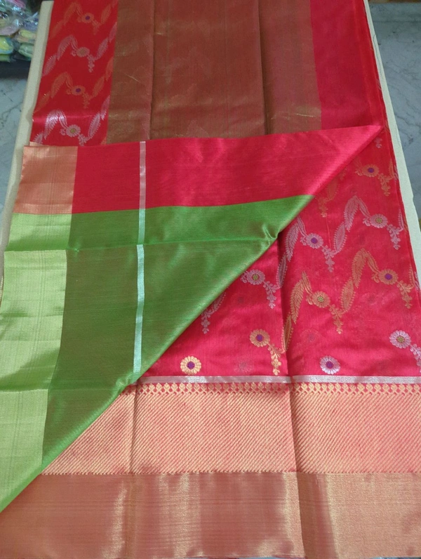 Pure Handloom Chanderi - Red