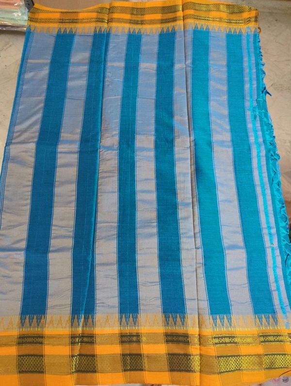 Pure Handloom Narayanpet Cotton Print - blue 18