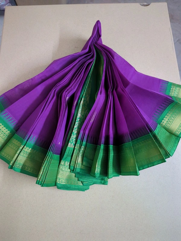 Pure Handloom Gadwal Cotton - Purple