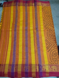 Pure Handloom Narayanpet Cotton Print - Web Orange