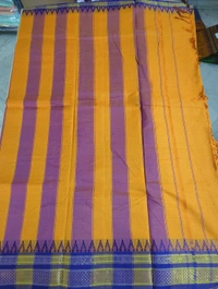 Pure Handloom Narayanpet Cotton Print - orange 3