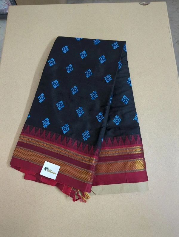Pure Handloom Narayanpet Cotton Print - Black