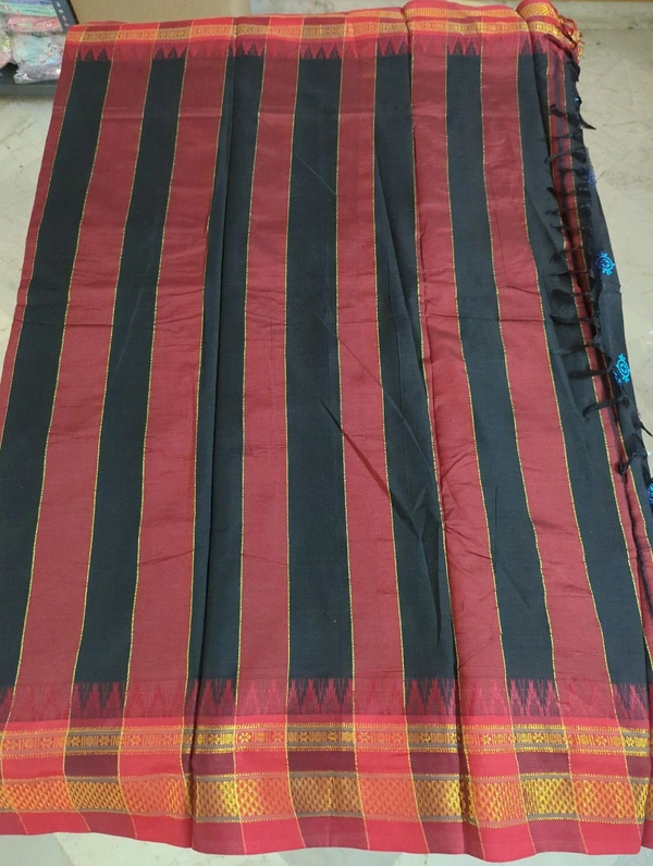 Pure Handloom Narayanpet Cotton Print - Black
