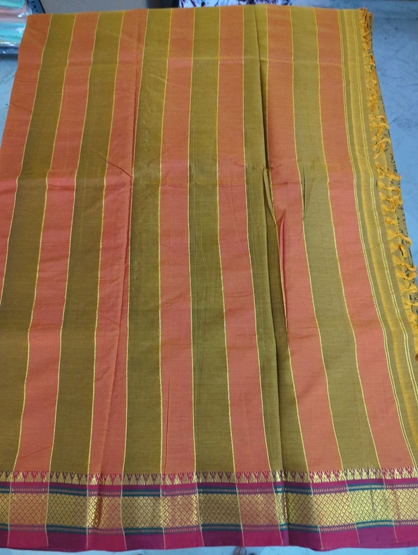 Pure Handloom Narayanpet Cotton Print - tan 9