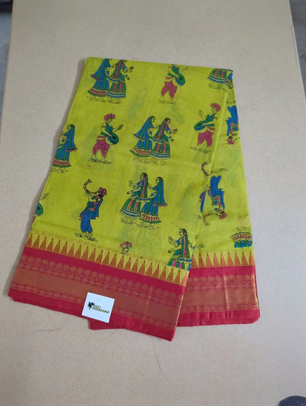 Pure Handloom Gadwal Cotton - Buddha Gold