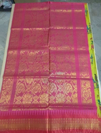 Pure Handloom Gadwal Cotton - Buddha Gold