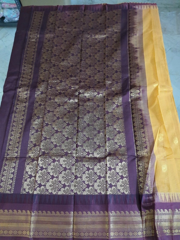Pure Handloom Gadwal Cotton - Sundown