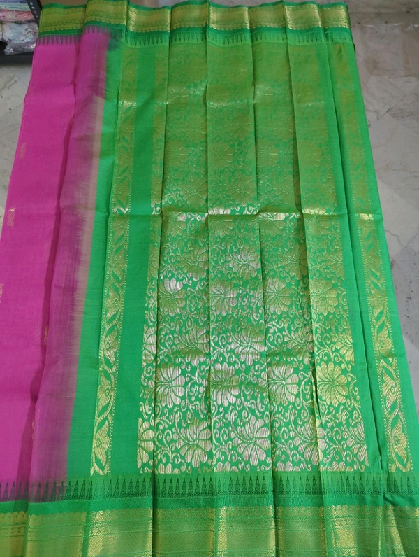 Pure Handloom Gadwal Cotton - pink