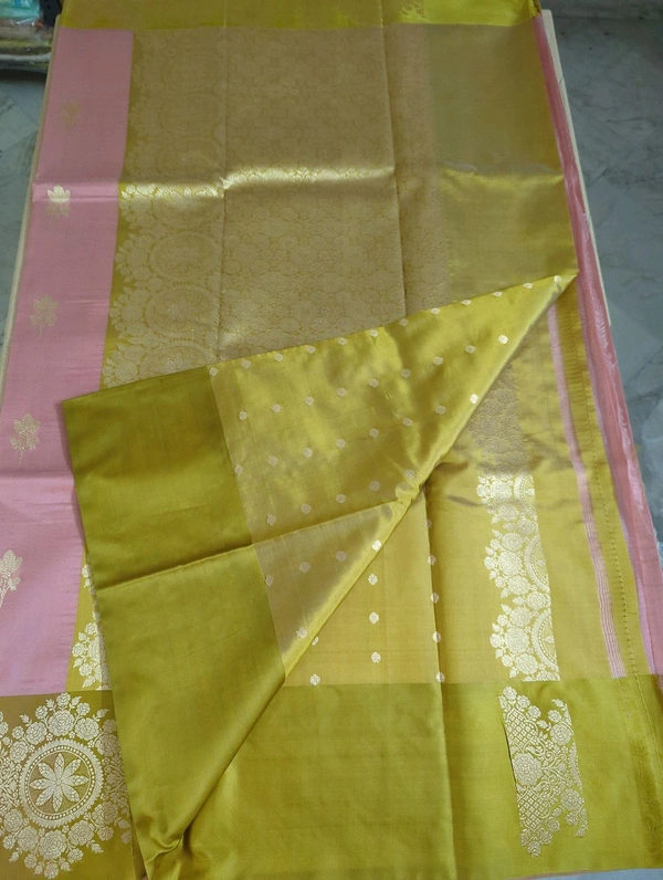 Pure Handloom Kora Mushru Boarder