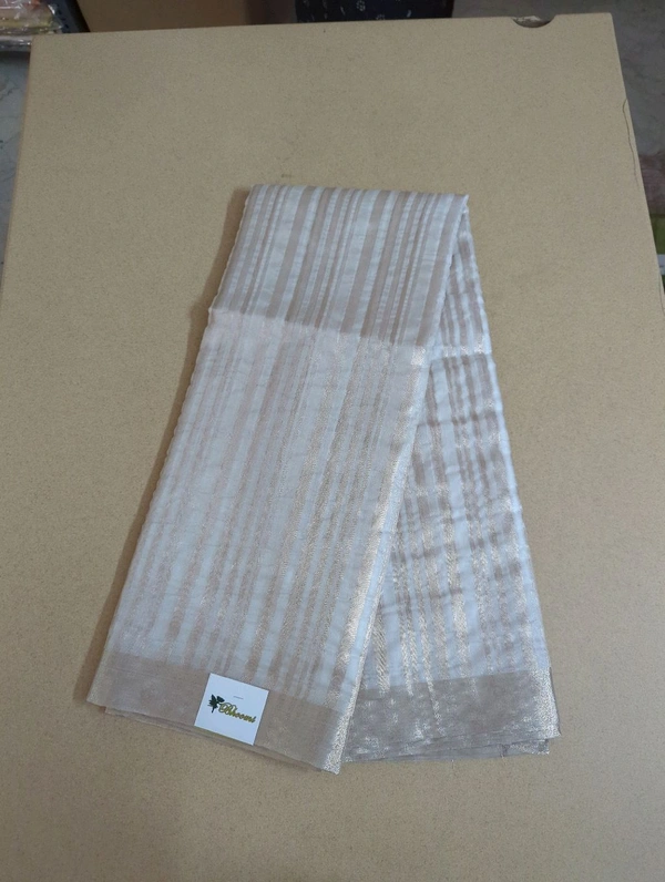 Tissue Lines - white with silver lines